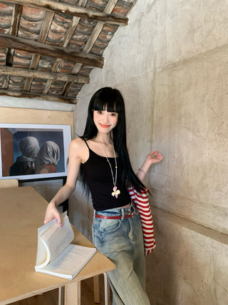 Solid Color Camisole with Bra