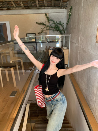 Solid Color Camisole with Bra