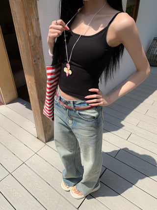 Solid Color Camisole with Bra