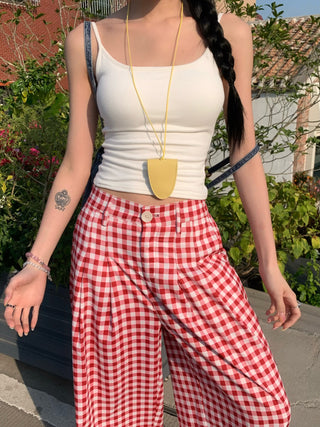 Solid Color Camisole with Bra