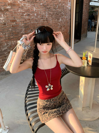 Solid Color Camisole with Bra