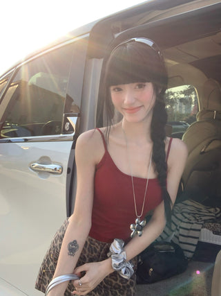 Solid Color Camisole with Bra