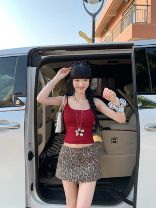 Solid Color Camisole with Bra