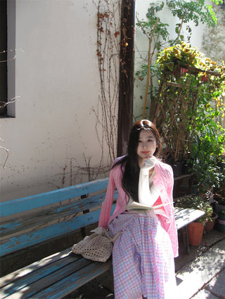 Color-Contrast Long Skirt
