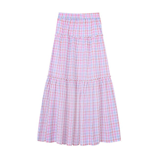 Color-Contrast Long Skirt