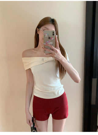 Off-Shoulder Blue Top