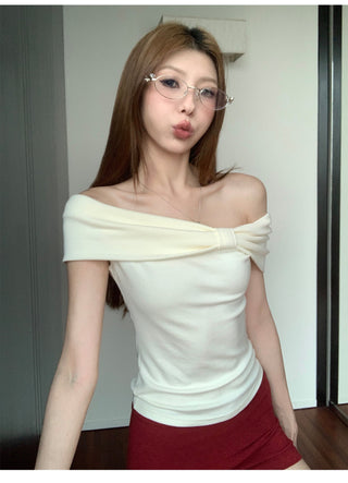 Off-Shoulder Blue Top