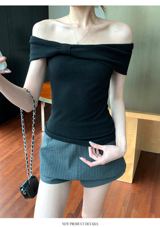 Off-Shoulder Blue Top