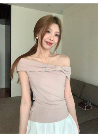 Off-Shoulder Blue Top