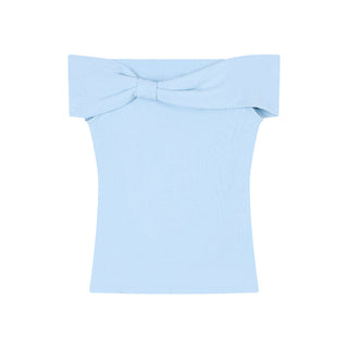 Off-Shoulder Blue Top