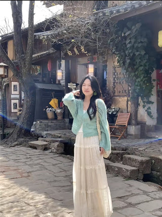 Green Knitted Cardigan