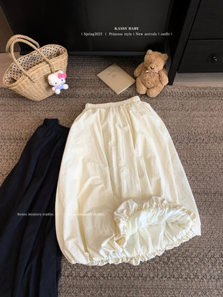 Blue Bud Skirt with Black Dress