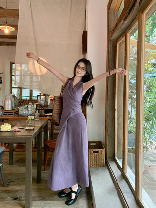 Purple Halter Dress