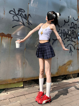 Plaid Pleated Skirt