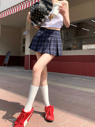 Plaid Pleated Skirt