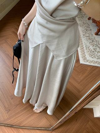 Satin Vest with Long Skirt