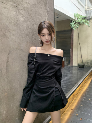 White Off-Shoulder Shirt