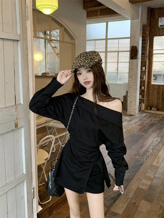 White Off-Shoulder Shirt