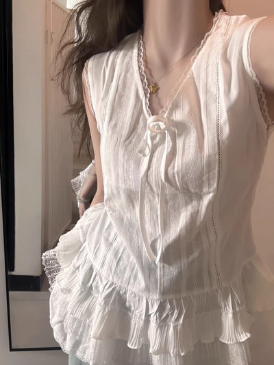 Bow Lace Vest