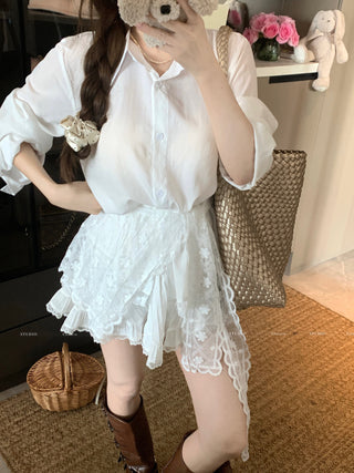 Lace-Up Polo Shirt