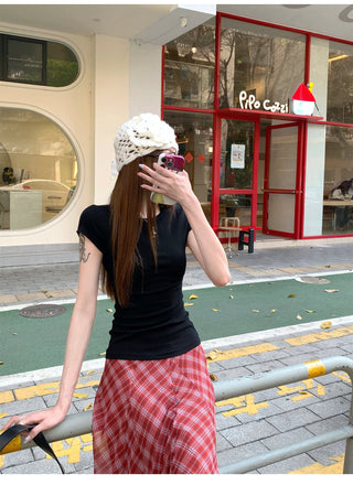 Round Neck Short Sleeve Top