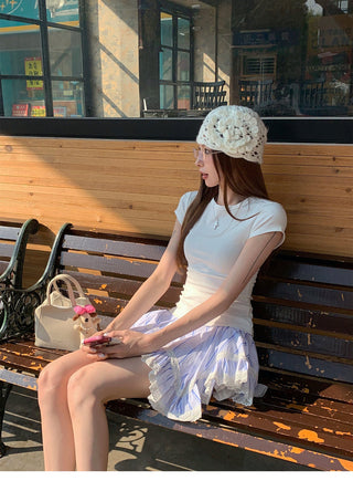 Round Neck Short Sleeve Top