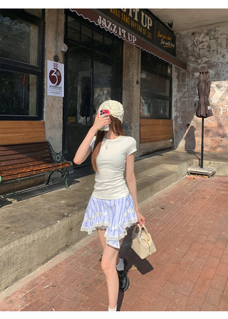 Round Neck Short Sleeve Top