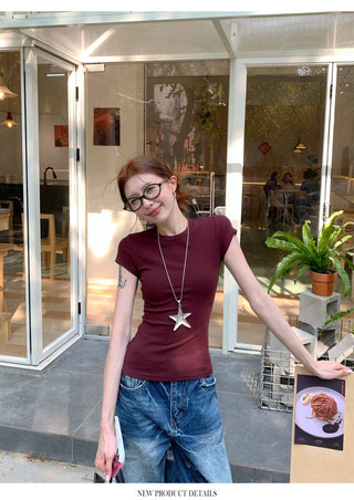 Round Neck Short Sleeve Top