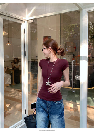 Round Neck Short Sleeve Top