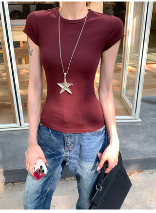 Round Neck Short Sleeve Top