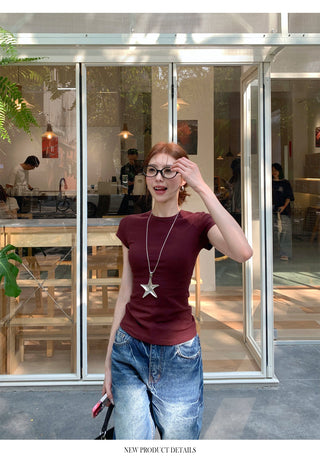 Round Neck Short Sleeve Top