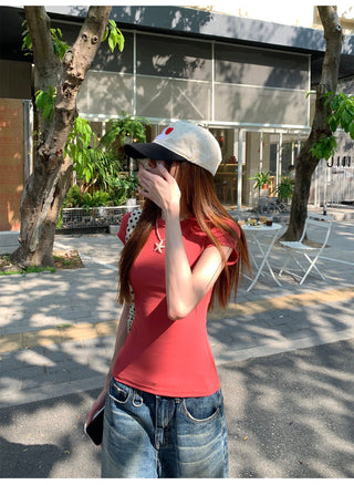 Round Neck Short Sleeve Top