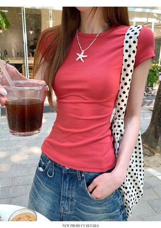 Round Neck Short Sleeve Top