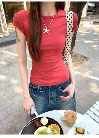 Round Neck Short Sleeve Top