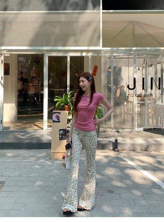 Round Neck Short Sleeve Top