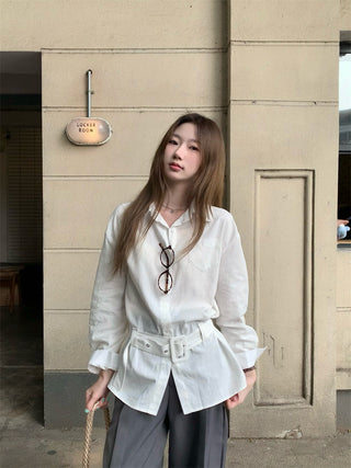 White Polo Shirt with Blue Cardigan