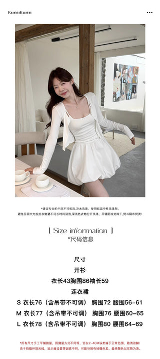 White Cardigan with Sling Dress