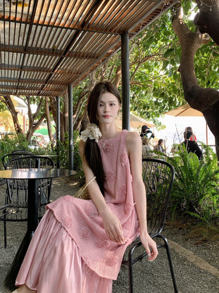 Flower Vest with A-Line Skirt