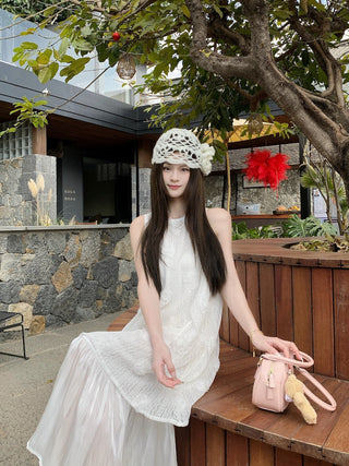 Flower Vest with A-Line Skirt