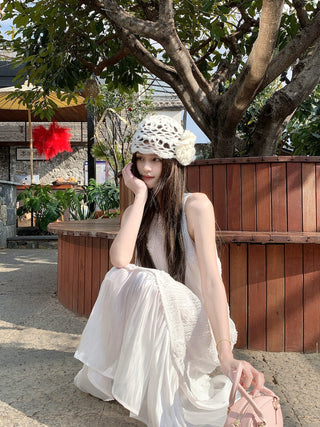 Flower Vest with A-Line Skirt