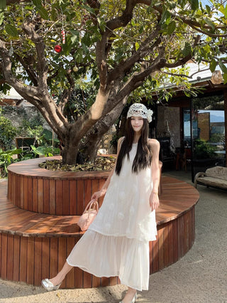 Flower Vest with A-Line Skirt