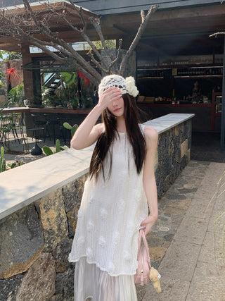 Flower Vest with A-Line Skirt