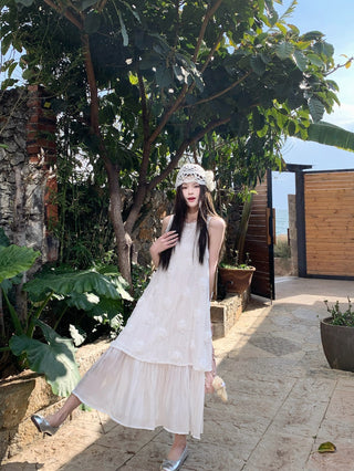 Flower Vest with A-Line Skirt