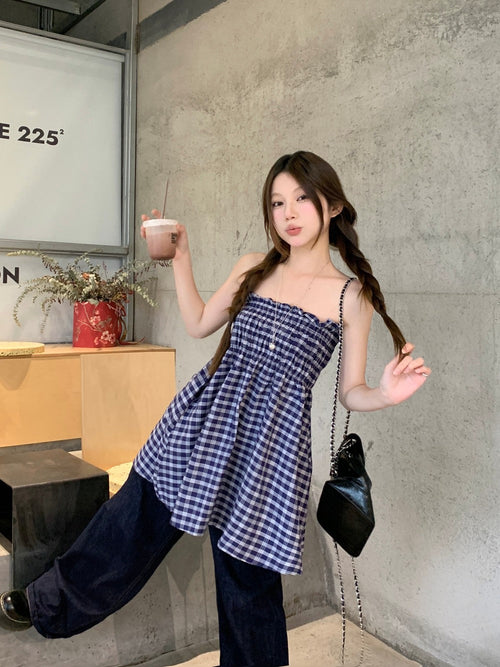 Plaid Tube Dress