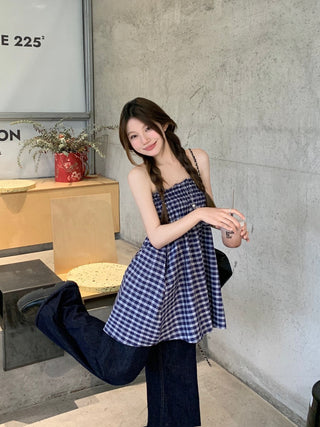 Plaid Tube Dress