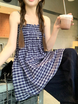 Plaid Tube Dress