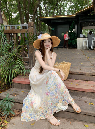 Embroidered Sling Dress