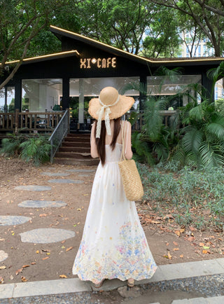 Embroidered Sling Dress