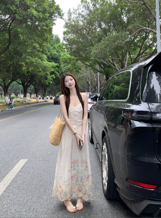 Embroidered Sling Dress