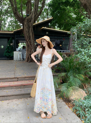 Embroidered Sling Dress